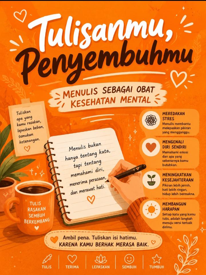 Tulisanmu, Penyembuhmu: Menulis sebagai Obat Kesehatan Mental